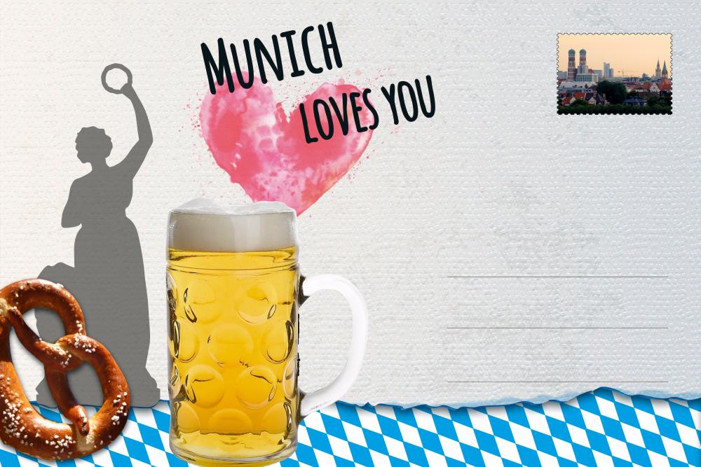 Munich Loves You Postcard