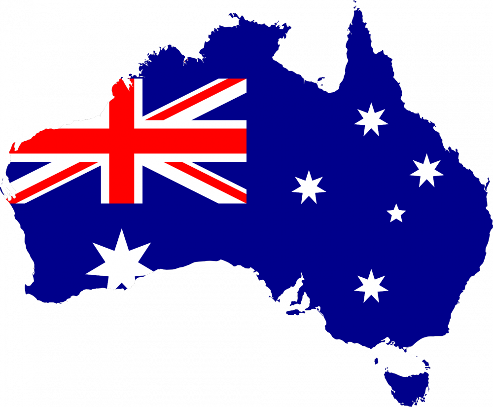 flag of australia in the shape of australia