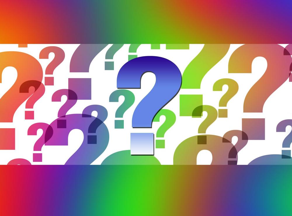Multicolor Question Marks on a White Background