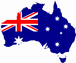flag of australia in the shape of australia